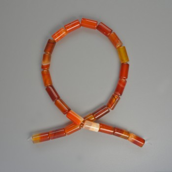 Orange Agate Beads, natural stone cylinder, diameter 8×16 mm, length 38 cm on thread