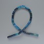 Blue Agate Beads, Natural Stone Cylindrical, Diameter 8×16 mm, Length 38 cm ± on Thread