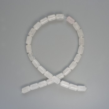 Rock crystal beads, natural stone, cylindrical, diameter 8×14 mm, length 39 cm on thread