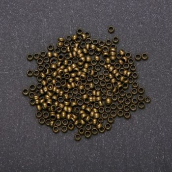 Crimp Beads, 3 mm diameter, Bronze-colored, 320 g