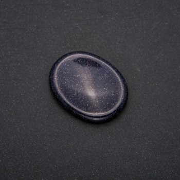 Facial massage scraper made of natural stone Aventurine 'Blue Sand' 45.5×35.5 mm