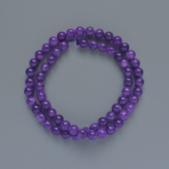 Sugilite beads (imitation) smooth spheres, 6.5 mm diameter, 39 cm length on thread