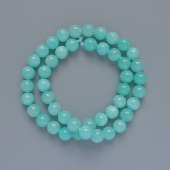 Amazonite Beads, Smooth Round Beads, Diameter 8.5 mm, Length 37 cm on Thread