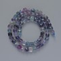 Fluorite beads, natural stone, faceted cube, 6 mm diameter, approx. 39 cm long on thread