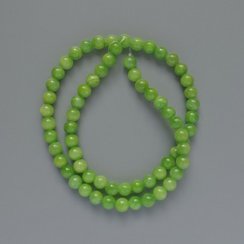 Beads 'Onyx' (acrylic imitation) Smooth round beads, 6.5 mm diameter, 40 cm length on a thread