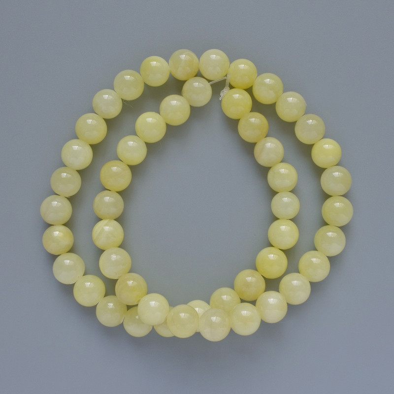 Citrine Beads (Acrylic Imitation) Smooth Bead, diameter 8.5 mm, length 40 cm on fishing line