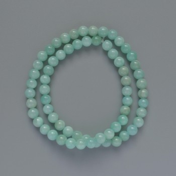 Amazonite Beads (Imitation Acrylic) Smooth Sphere, 6.5 mm Diameter ±, Length 40 cm ± on Thread