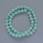 Amazonite beads (imitation acrylic) smooth round beads, 8.5 mm diameter ±, 40 cm length ±, on beading thread