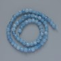 Aquamarine Beads, Natural Stone, Faceted Cubes, 5.5 mm Diameter, 38 cm Length on Thread