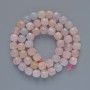 Morganite beads, natural gemstone, faceted cube, diameter 7.5 mm, length 38 cm on a thread