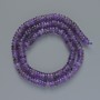 Amethyst natural stone smooth rondelle beads, diameter 6x2 mm, length 38 cm on thread