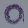 Amethyst beads, natural stone, faceted cube, 4 mm diameter ±, 39 cm length ± on thread