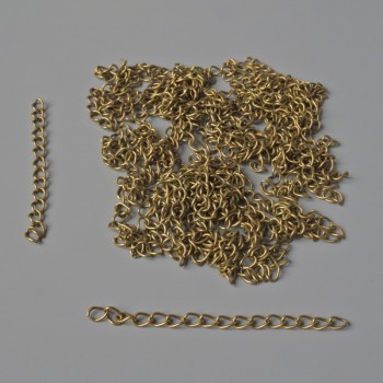 Findings: Bronze-Colored Extension Chain, 6–6.5 cm, packaging 50 pcs (34 g +/-)