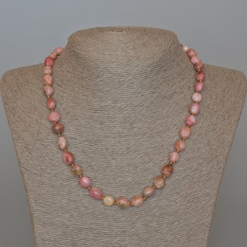 Rhodolite Necklace, Natural Stone, Faceted Rondelle Beads, Diameter 8x10 mm, Length 49 cm