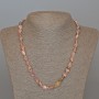 Rhodochrosite Necklace with Natural Stone, Faceted Beads, 8x10 mm Diameter, 48 cm Length