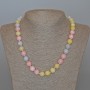 Morganite Necklace, natural stone, smooth bead, diameter 10 mm, length 48 cm