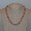 Strawberry Quartz Necklace, Natural Stone, Smooth Bead, 10.5 mm Diameter, 48 cm Length
