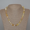 Yellow Opal Necklace, Natural Stone, Smooth Beads, 8 mm Diameter ±, 48 cm Length ±