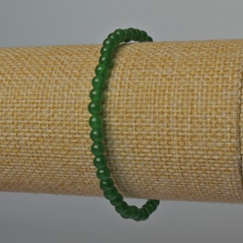 Chrysoprase Bracelet with Natural Stone, Smooth Beads, 4 mm Diameter ±, 18 cm Length ± (Stretch)