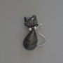 Kitty Brooch Pendant Gray Pearlescent