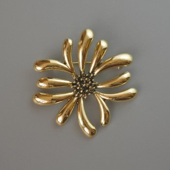 Golden Flower Brooch-Pendant 49x50 mm