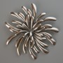 Chrysanthemum Flower Brooch-Pendant, Silver-Tone Metal, 75x72 mm
