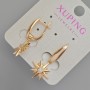 Xuping Earrings "Star" with White Crystal, diameter 15mm±, length 30mm± Gold plating 18K