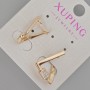 Xuping Earrings with White Rhinestones, diameter 19x15 mm, 18K Gold Plating