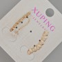 Xuping Earrings 'Hearts' with White Crystals, diameter 22×4 mm ±, without clasp, 18K Gold Plating