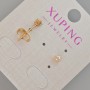 Xuping Stud Earrings with Pink Color-Changing Crystal, 4 mm Diameter, 18K Gold Plating