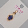 Xuping Pendant with Blue Crystal, Diameter 24x11 mm, 18K Gold Plating