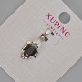 Xuping pendant with a black crystal, 24x11 mm, Rhodium-plated