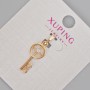Pendant Xuping 'Key' with white crystals, diameter 26x8 mm, 18K gold plating