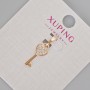 Xuping Pendant 'Key to the Heart' with white crystals, diameter 20 x 7 mm ±, 18K Gold Plating