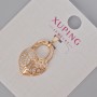Pendant Xuping 'Heart Lock' with white crystals, diameter 24x15 mm +/- 18K Gold Plating
