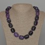 Purple Agate Necklace with Natural Stone Slabs, 16x19 mm ±, Length 53 cm ±
