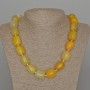 Yellow agate natural stone bar necklace, 15×20 mm beads, 53 cm long