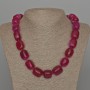 Raspberry Agate Necklace, Natural Stone, Bar-Shaped Beads, 15x19 mm, Length 53 cm approx.