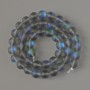 Opal Glass Beads, Smooth Round Gray Matte, Chameleon Effect, 8mm Diameter, 38cm Length on Thread