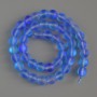 Opal Glass Beads, Smooth Ball, Blue Matte Chameleon, 8 mm diameter, 38 cm length on thread