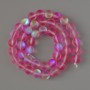Opal glass beads, smooth round ball, raspberry matte chameleon, diameter 8mm +/-, length 38cm +/- on thread