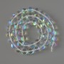 Opal glass beads, smooth round ball, white transparent chameleon, 8 mm diameter +/-, 38 cm length +/- on thread