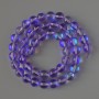 Opal glass beads, smooth round violet transparent chameleon, 8 mm diameter, 38 cm length on thread