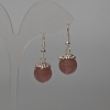 Strawberry Quartz Earrings - natural stone, smooth beads, diameter 12.5 mm, length 35 mm