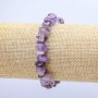 Bracelet with natural amethyst chips, diameter 8(±)mm, circumference 18 cm (stretch)