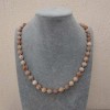 Selenite Necklace, natural stone, smooth beads, diameter 8 mm (±), length 46-49 cm