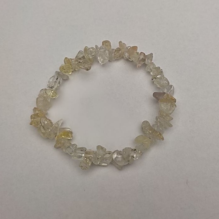 Assorted Bracelet: Rock Crystal and Citrine Chip, 8x3 mm, 18 cm long, stretch