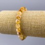 Citrine Bracelet with Natural Stone, Smooth Beads, 8.5 mm Diameter, 18 cm Length (Stretch)