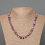Charoite Necklace, natural stone chips, diameter 9x2 mm, length 47 cm