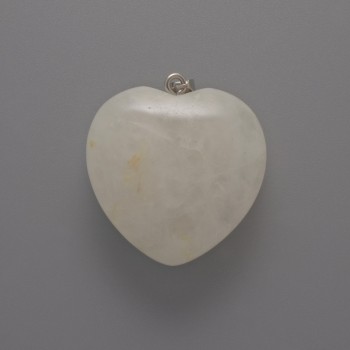 Heart Pendant from Mountain Crystal, diameter 30x30x12 mm, length 36 mm